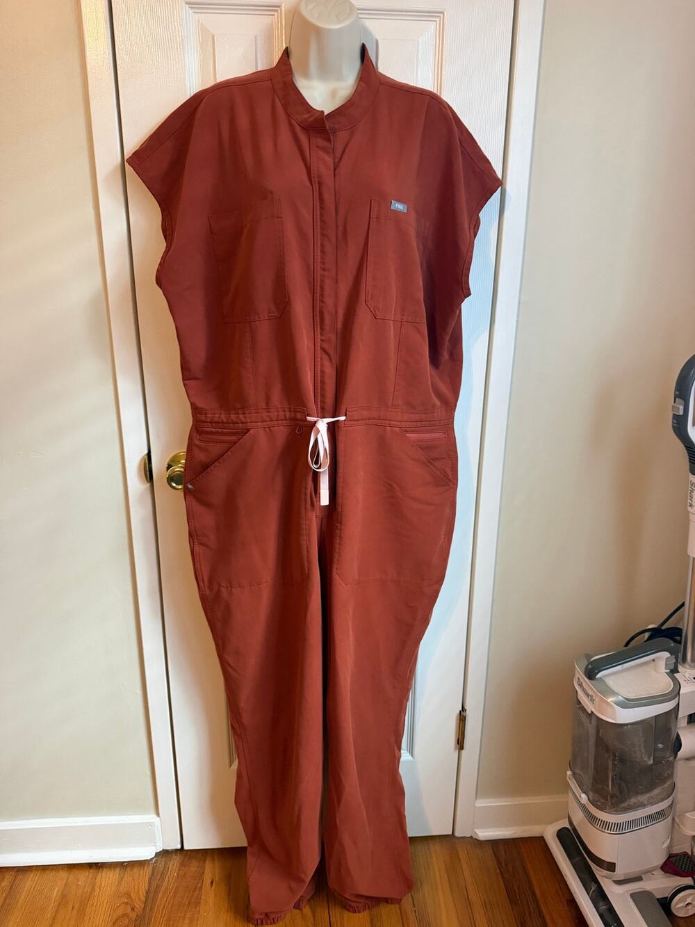 FIGS Technical Jumpsuit Women's XXL Orange Cap Sleeve Scrub Coveralls Medical